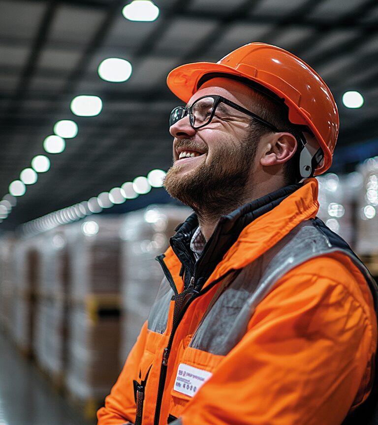 happy warehouse staff